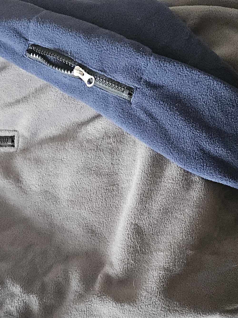 Navy and Gray Fleece Zip Jacket